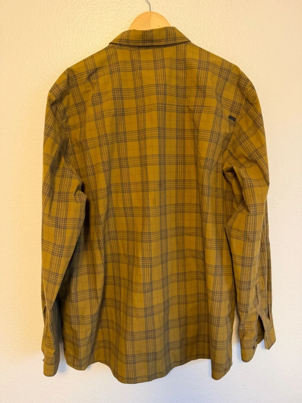 5.11 Tactical Men's Mustard Plaid Button-Down Shirt - Picture 2 of 8